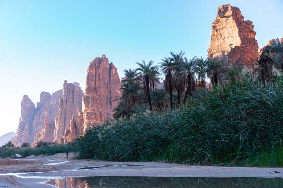 Wadi Al Disah Tour - Walking between the sandstone walls